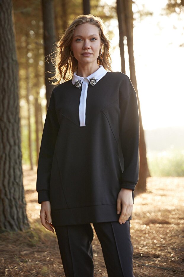 RENKLİ TAŞ İŞLEMELİ TUNİK - 3