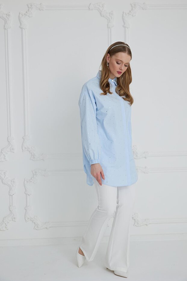 KESME TAŞLI PAMUKLU GÖMLEK - 2