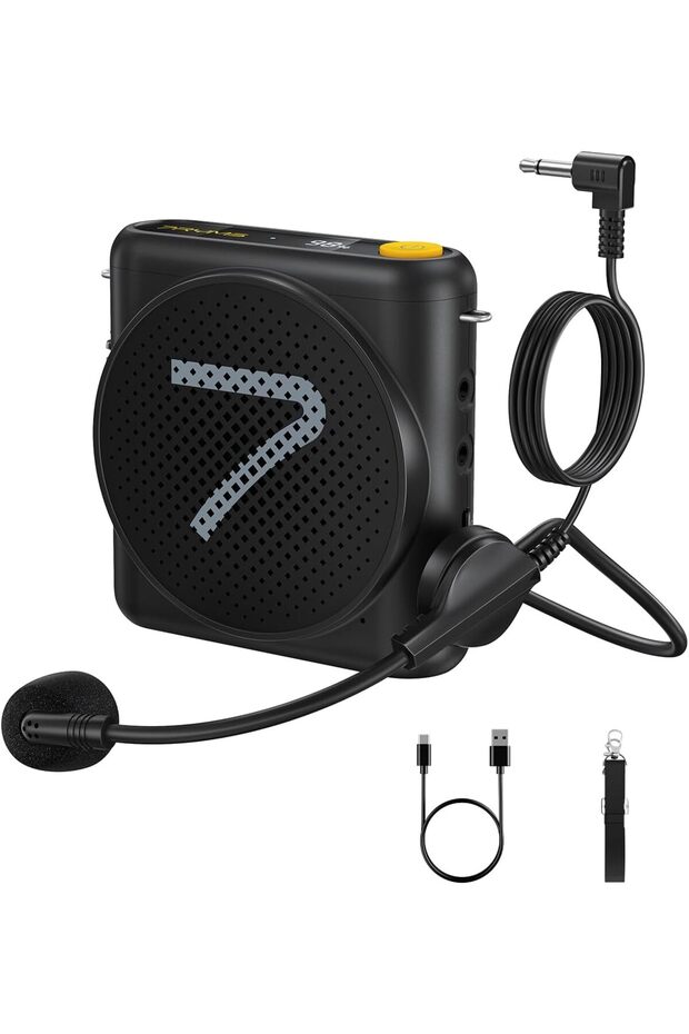 WA1(SE) Portable Voice Amplifier w/ Headset Mic, Noise Cancel, 23H, Teaching & Yoga (Black)