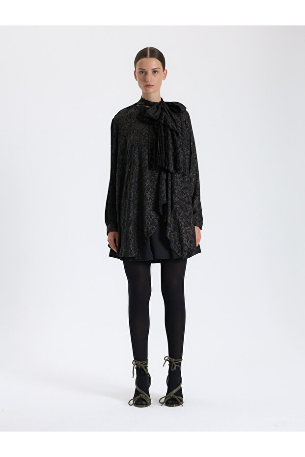 Patterned Chiffon Kimono Blouse