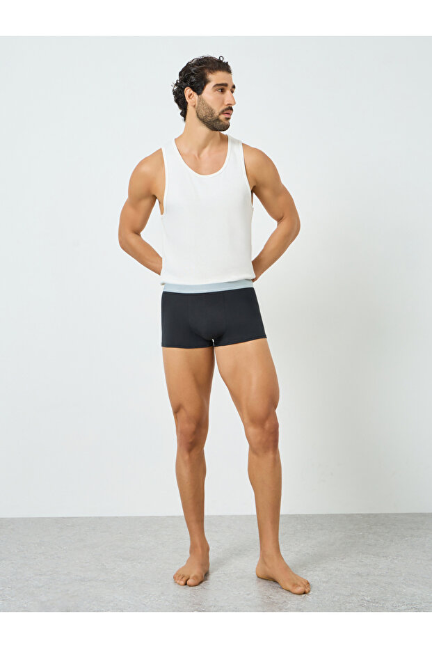 شورت رجالي أسود من القطن الخالص - 2