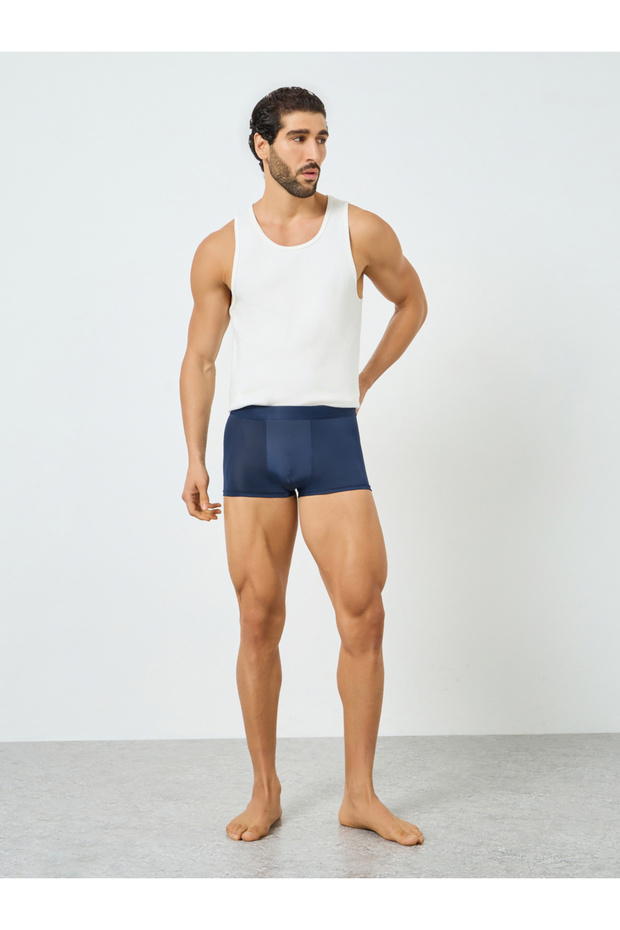 Men Navy Blue Solid Trunks - 2