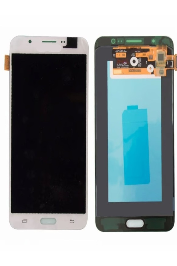 شاشة عرض LCD تعمل باللمس من نوع OLED لهاتف سامسونج جالاكسي J7 باللون الأبيض