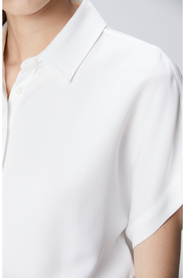 Kırık Beyaz Basic Gömlek - 6