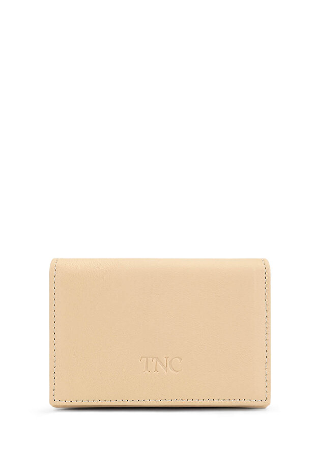 Men's Genuine Leather Beige Card Holder
