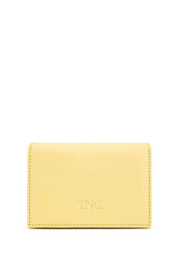 Men's Genuine Leather Yellow Card Holder