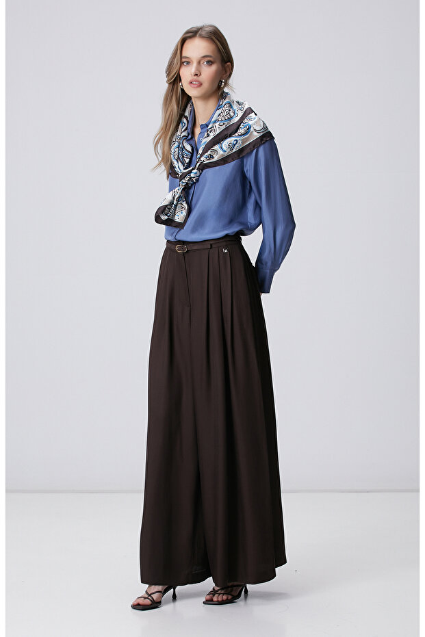 Limited Mavi İpek Gömlek - 3