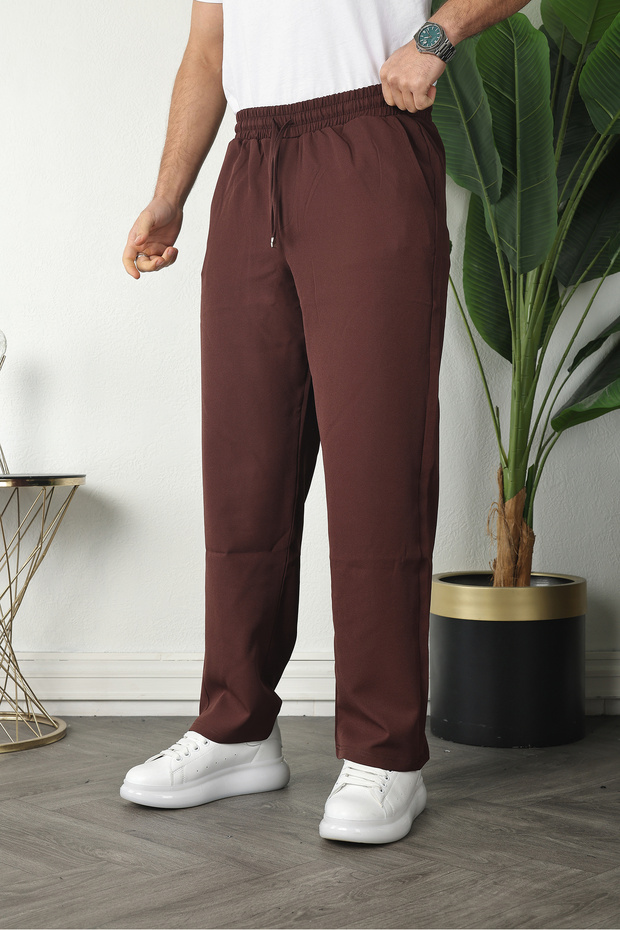 New Season Comfortable Fit Flexible Fabric Baggy Pants with Elastic Waist
