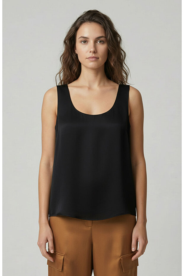 Siyah Cupro Bluz - 2