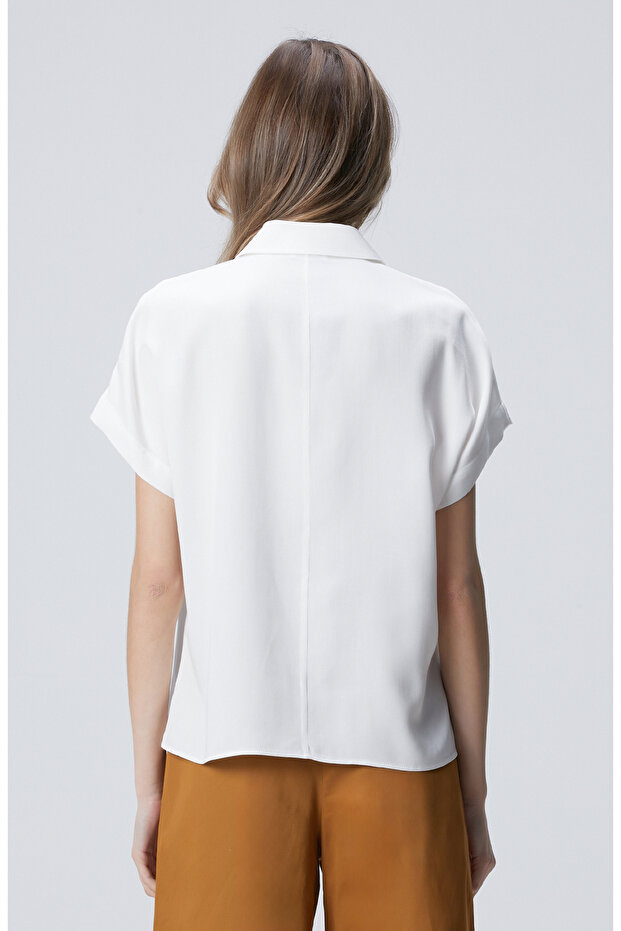 Kırık Beyaz Basic Gömlek - 5