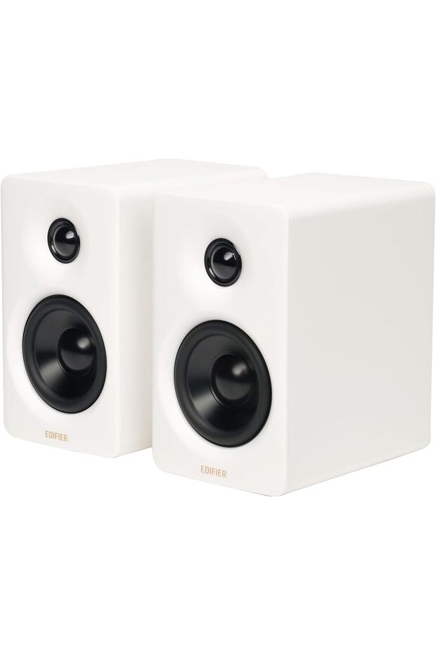 M60 Compact 2.0 Desktop Speakers, Bluetooth 5.3, USB-C/AUX, 66W Hi-Res, White Gaming Audio