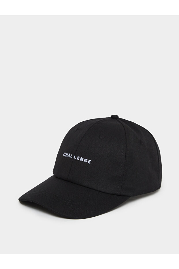 Black Embroidered Baseball Cap