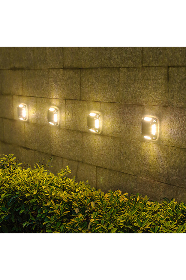 مصباح أرضي يعمل بالطاقة الشمسية X-Warm Light-1PCS مزود بـ 8 مصابيح LED، مقاوم للماء، يوفر إضاءة دافئة، مصباح حديقة يعمل بالطاقة الشمسية