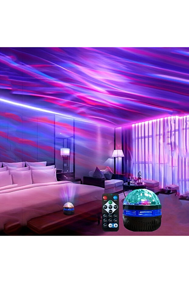 مصباح ليلي LED أزرق يعمل بمنفذ USB، مصباح عرض سماء مرصعة بالنجوم، إضاءة دوارة RGB بجهد 5 فولت تيار مستمر، جهاز تحكم عن بعد RGB