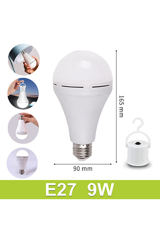 مصباح طوارئ LED أبيض بقوة 9 واط، متوفر بمقاسات 7 واط/9 واط/12 واط/15 واط، قابل للتعليق والشحن، موفر للطاقة