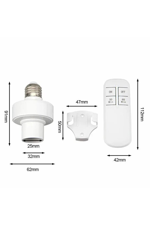 مجموعة واحدة من حامل مصباح LED لاسلكي E27، محول قاعدة مصباح بمقبس تيار متردد 110-240 فولت مع جهاز تحكم عن بعد