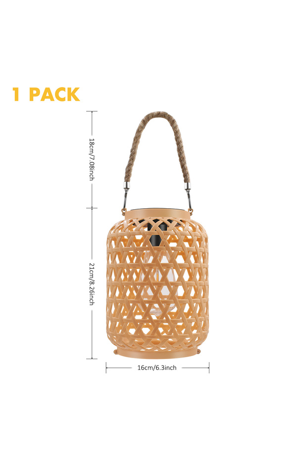 1pcs Rattan Solar Lanterns Outdoor Hanging Solar Bulb Lights Waterproof Country Decor Solar Table Li