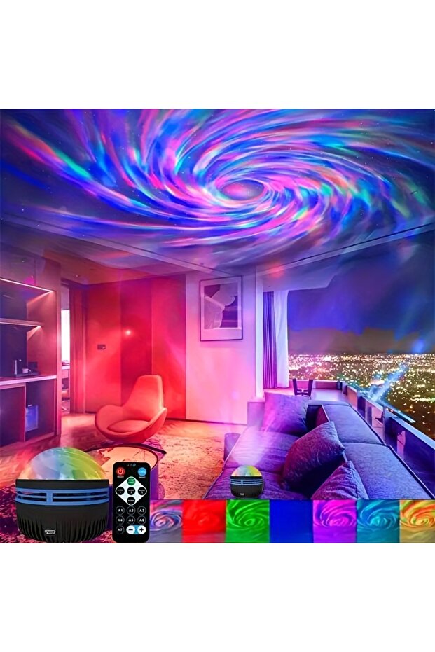 جهاز عرض سماء مرصعة بالنجوم مع جهاز تحكم عن بعد، مصباح ليلي LED، يعمل بالصوت، مزود بشاحن USB 5 فولت، يعمل ببطارية 5 فولت.