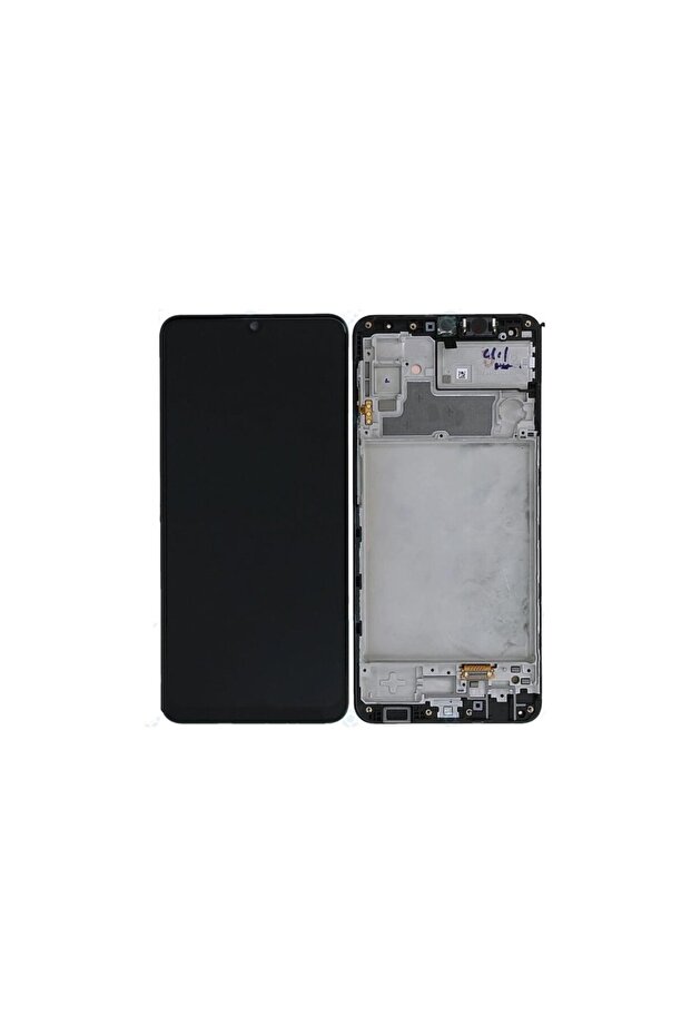 شاشة LCD تعمل باللمس لهاتف سامسونج جالاكسي M32 مع غطاء خلفي (حافظة)