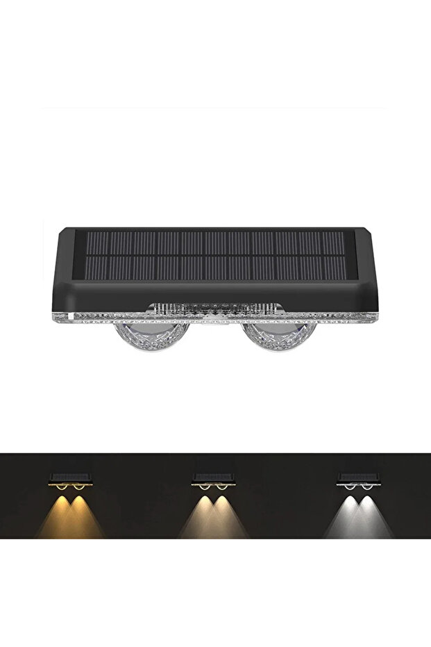 4 قطع إضاءة دافئة وبيضاء، 1-4 قطع مصابيح سياج تعمل بالطاقة الشمسية، مصابيح سطح LED تعمل بالطاقة الشمسية، تغيير اللون
