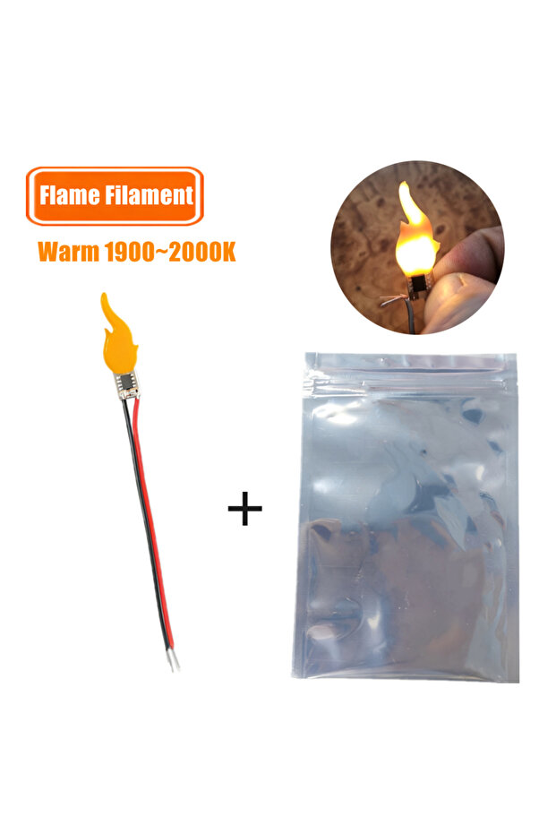 عبوة من 3 مصابيح LED دافئة مع سلك، 100-1 قطعة، تيار مستمر 3 فولت/5 فولت، خيوط لهب، ملحقات ديود، مصابيح شموع LED COB