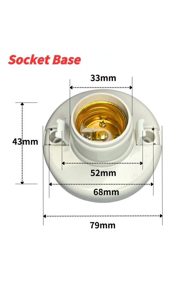 E27 WHITE E27/E26 Lamp Socket, White Ceiling Light Bulb, Fixed Socket, Bulb Holder, Ceiling Fan Sock - 1