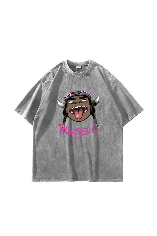 Gorillaz Russel Printed Oversize Unisex Washable White Tshirt
