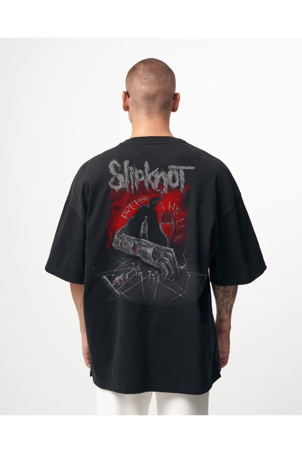 Tricou Negru Oversize Prepare For Hell