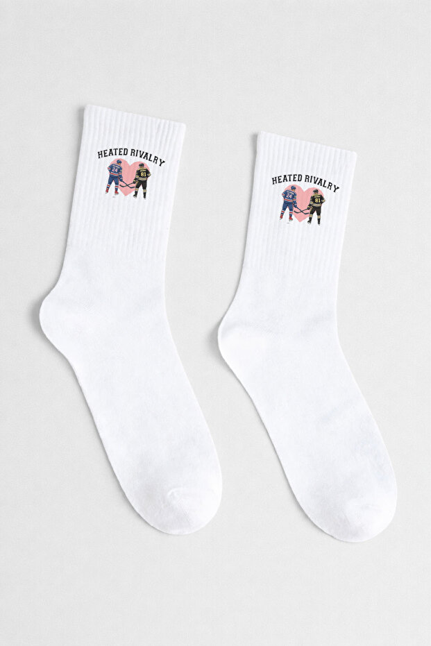 Ilya Rozanov Shane Hollander Heated Rivalry White Cotton Tennis College Socks