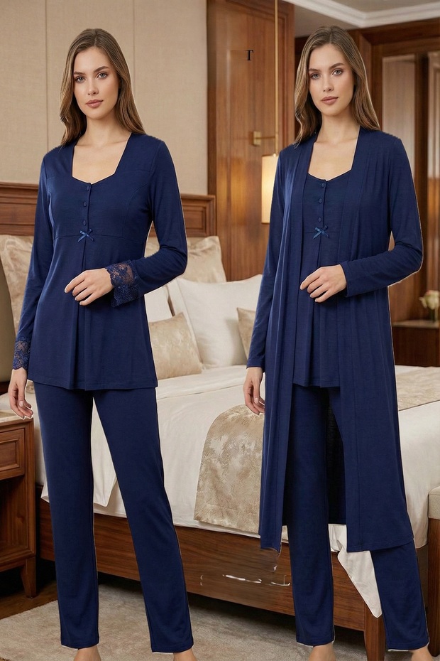 Effortt Women's Maternity Pajama Set and Robe Set 9048