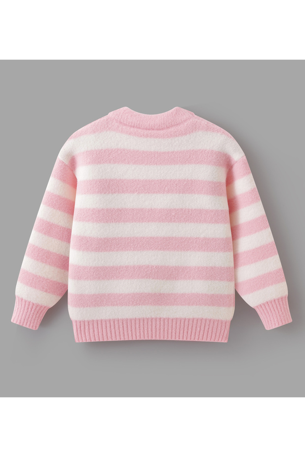Pullover with Giraffe Embroidery - Pink - 2