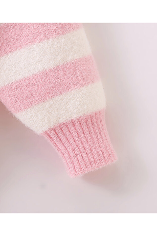 Pullover with Giraffe Embroidery - Pink - 6