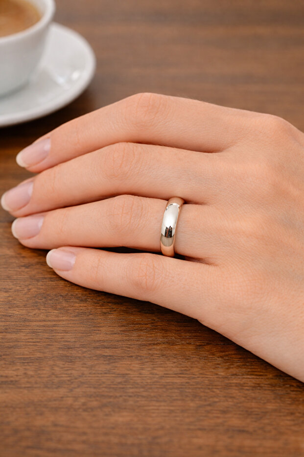 5 mm Bombeli Gümüş Alyans - 3