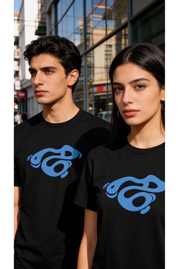 Blue Liquid Form Tee