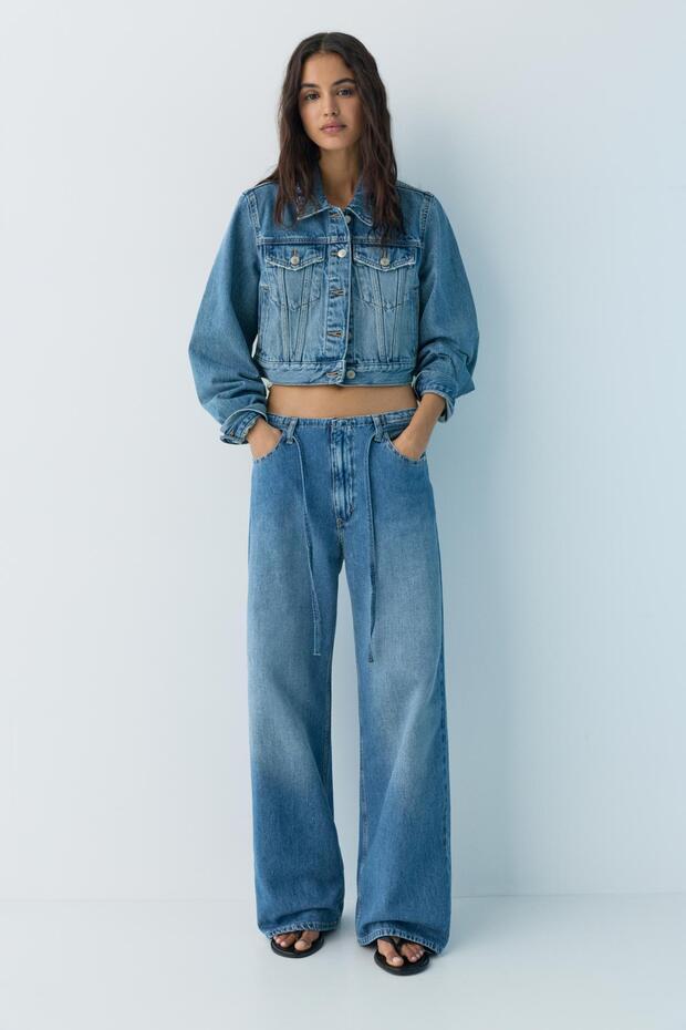 Bağcıklı baggy jean - 2