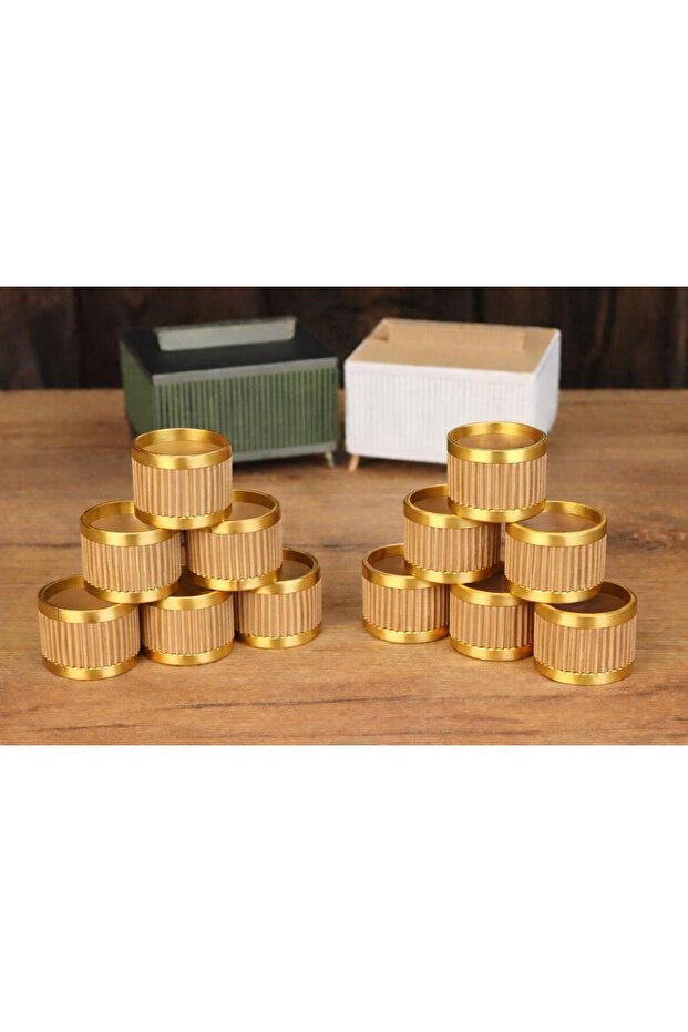 6-Piece Gold Detailed Decorative Napkin Holder | Modern & Stylish Tabletop Napkin Holder