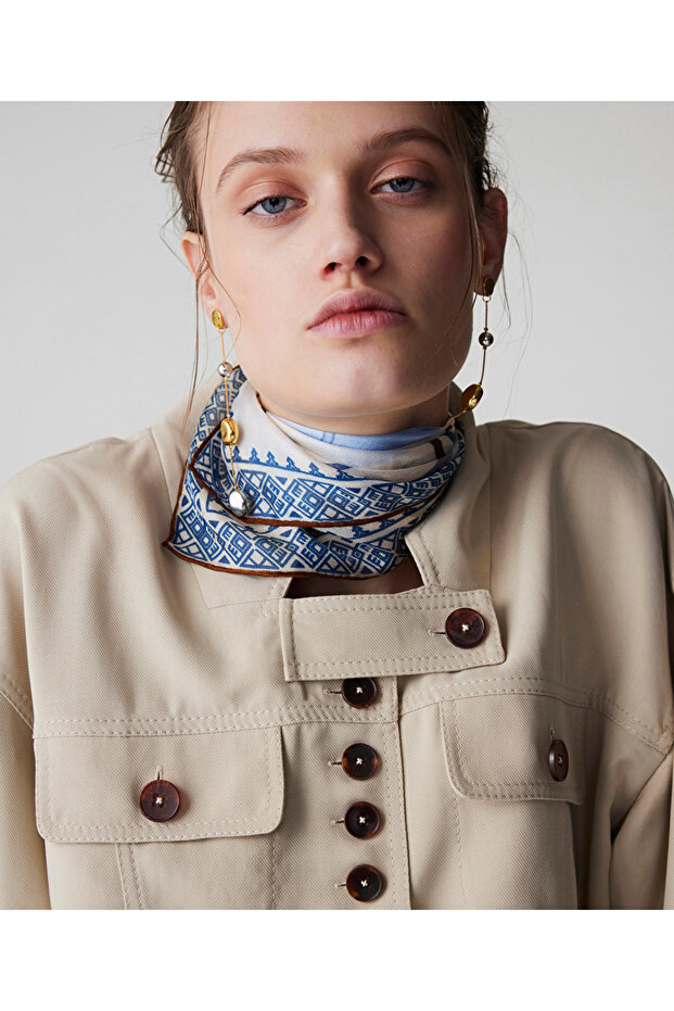 Kontrast düğmeli ceket - 1