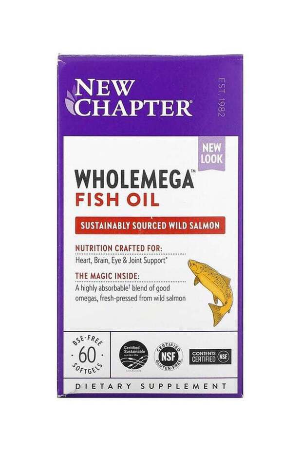 Wholemega Extra Virgin Wild Alaskan Salmon Oil Fish Oil-60 Softgels