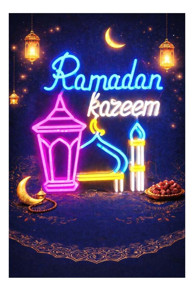 Ramadan Kareem LED Wall Light with USB Power – Multicolor Islamic Night Lamp for Home, Door & Outd