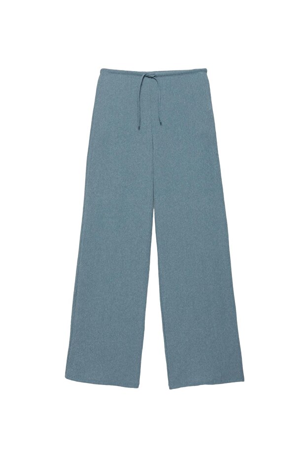 Bambula geniş paça pantolon - 2