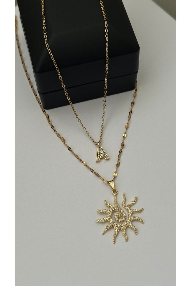 Valentine's Day Illuminated Box Steel Necklace You Are My Sunshine Necklace Specify the Letter