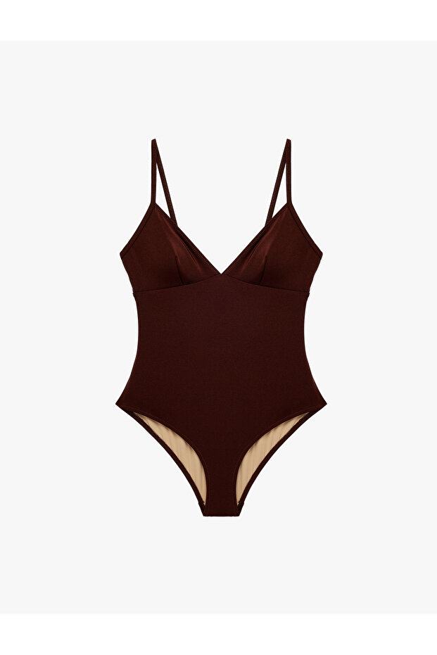 V-Neck Adjustable Strap Swimsuit - 3