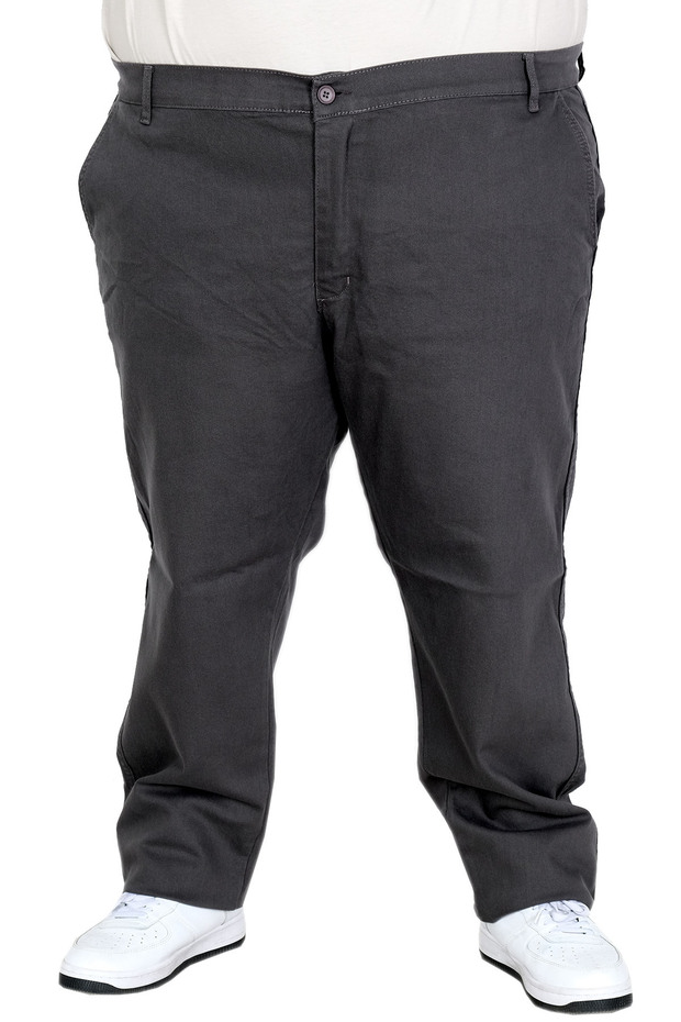 Mode XL Large Size Men's Gabardine Trousers Nature Side Pocket 22850 Anthracite