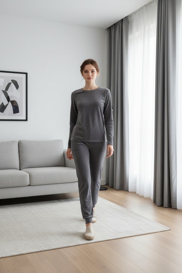Women's Pajamas Set Fleece Plush Fuzzy Loungewear Sleepwear Long Sleeve Shirt Pajama Pants