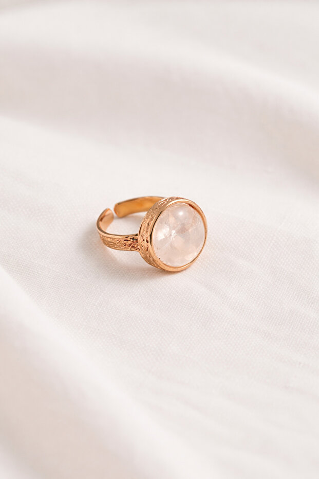 Minimal Natural Stone Adjustable Ring - 1