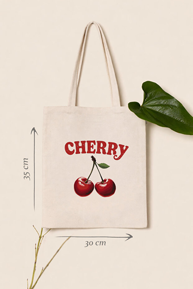 حقيبة كتف من القماش المطبوع بتصميم Cherry Kiraz Bomb