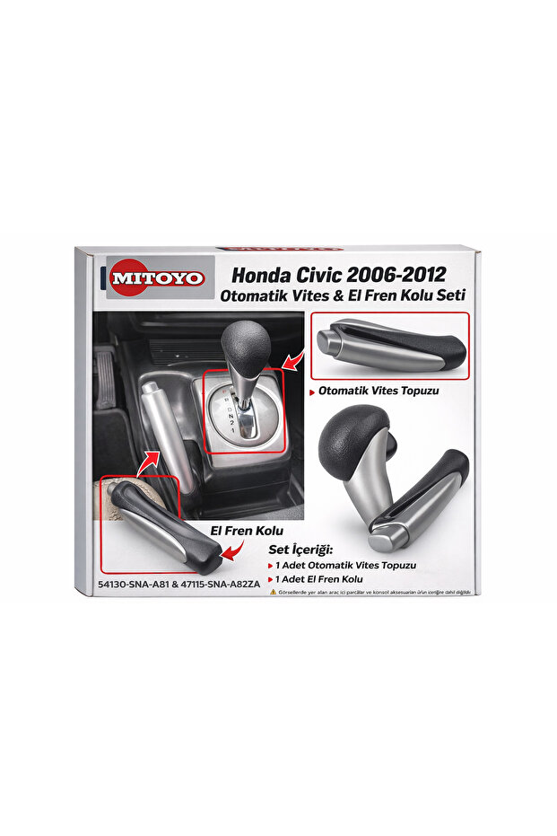 Civic 2006-2012 Fd6 Automatic Gear Shift Knob + Handbrake Lever Set | 54130-Sna-A81 – 47115-Sna-A82Za