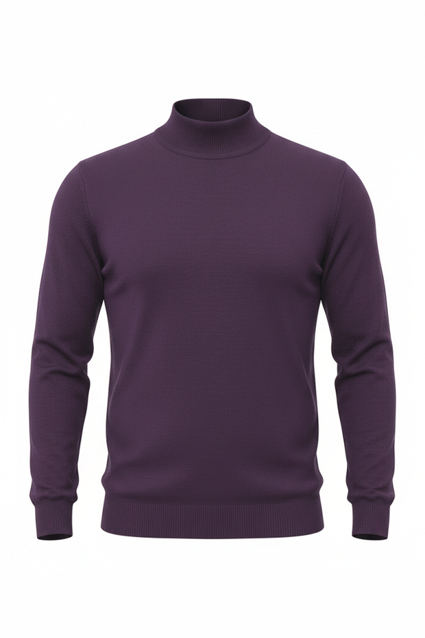 سترة مسطحة نصف الياقة المدورة للرجال - 4