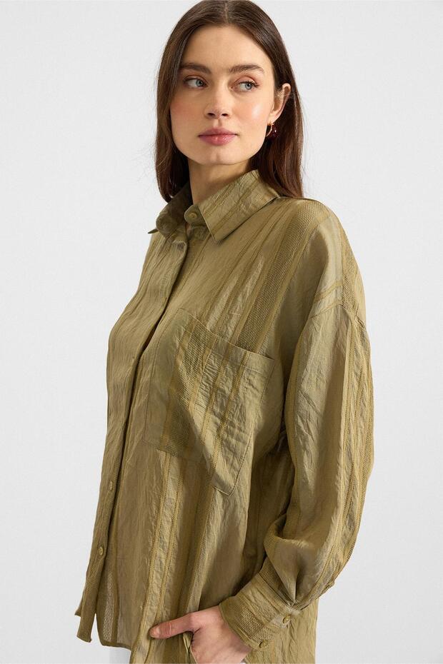 Selbstgemustertes Freizeithemd GRÜN 9408 - 2