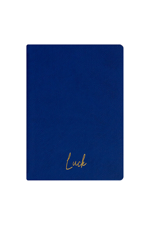 Luck Notebook - Textured Thermo Hard Cover - Unlined 192 Pages – 15X21,3Cm - Dark Blue